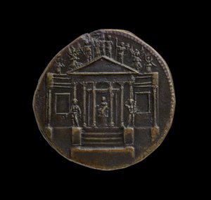 Romersk kejsermønt fra Rom, 35-36 e.Kr. (orichalcum messing)
